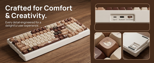 YG98 Tri-Mode Custom Mechanical Keyboard | Wireless Bluetooth Gaming & Office, Silent Mahjong-Typing Sound