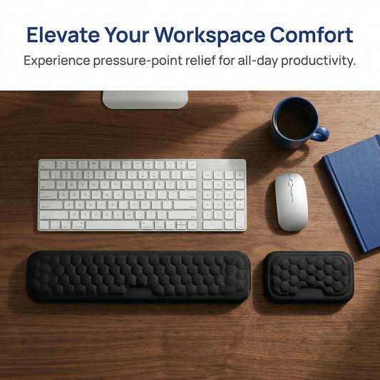 Acupressure Memory Foam Wrist Rest Set – Ergonomic Keyboard & Mouse Pad with Targeted Support