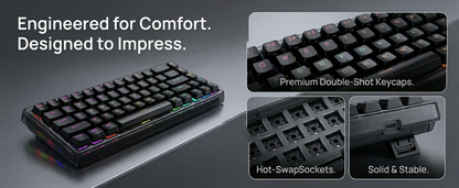 Ainbell Base68 Mechanical Keyboard | Black Mirror DIY Customizable, High Appearance, Hot-Swappable RGB Gaming Keyboard